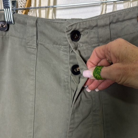 Miles Leon Olive Green Cotton Adjustable Waist Patch Pocket Chino Trouser UK32 - Picture 4 of 16